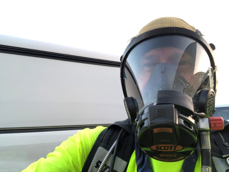 The Fumigation Company provides expertise in Commodity Fumigation image shows man wearing mask
